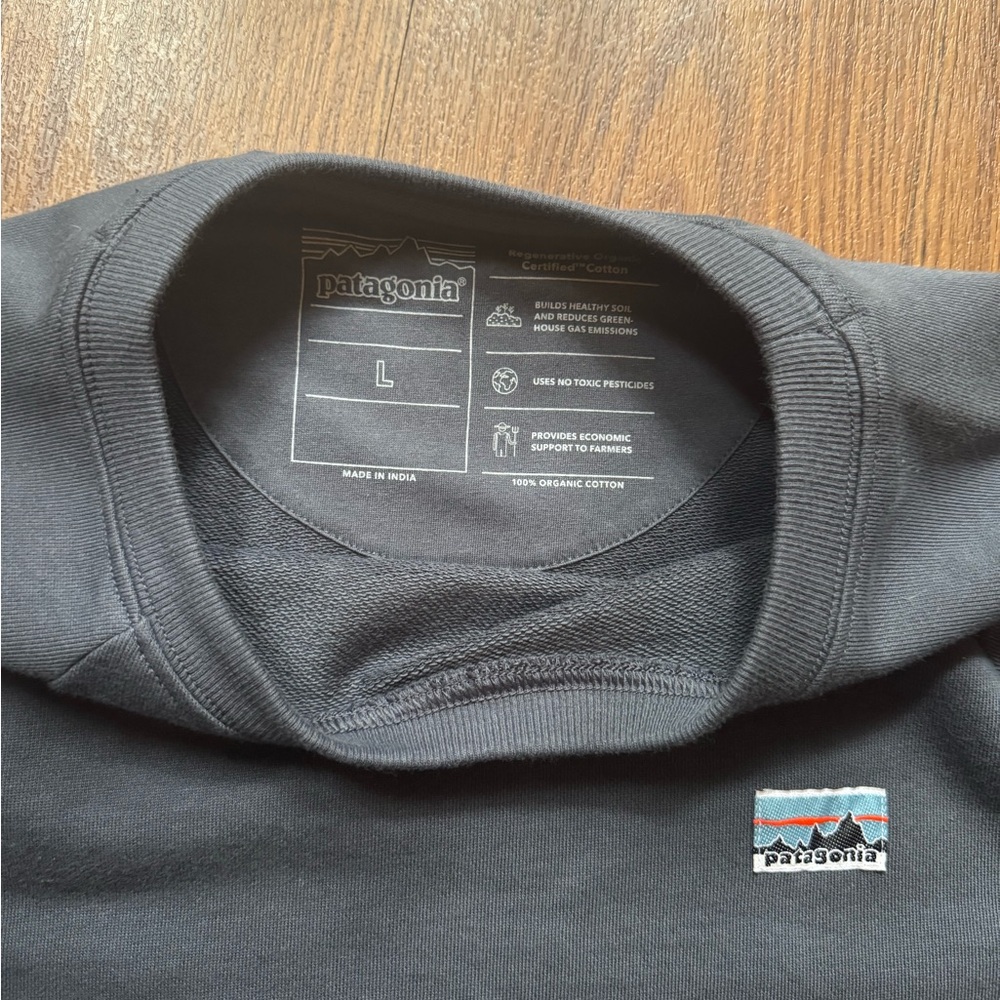 Patagonia Navy Long Sleeve Sweatshirt Dress - Picture 3 of 4